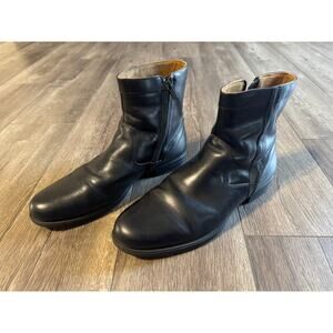 Florsheim Midtown Plain Toe Zipper Boot Black Leather Mens Size 11.5D